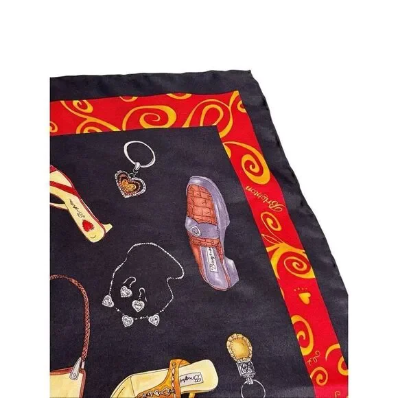 Brighton 100% silk scarf with fashion accessories print size 21” X 21” - Picture 6 of 12
